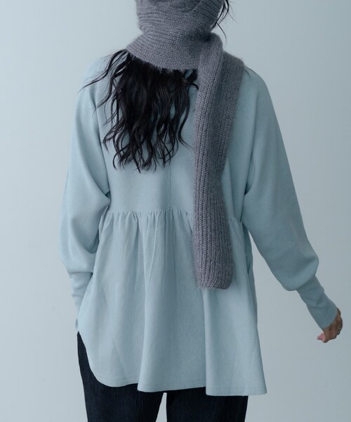GALLEST（ギャレスト）の「【再入荷】ペプラムハイネックニット（ニット/セーター・レディース・ブラック/サックスブルー/ホワイト系9/グレー系その他7・34/38）」の10枚目の写真