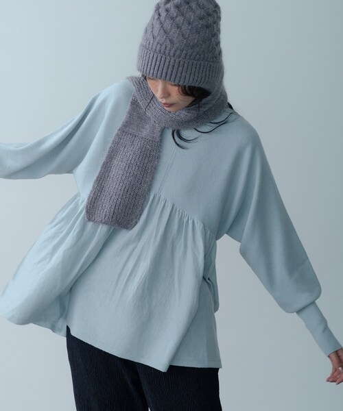 GALLEST（ギャレスト）の「【再入荷】ペプラムハイネックニット（ニット/セーター・レディース・ブラック/サックスブルー/ホワイト系9/グレー系その他7・34/38）」の11枚目の写真