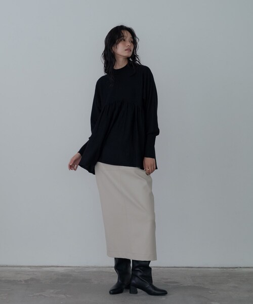 GALLEST（ギャレスト）の「【再入荷】ペプラムハイネックニット（ニット/セーター・レディース・ブラック/サックスブルー/ホワイト系9/グレー系その他7・34/38）」の16枚目の写真