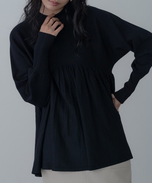GALLEST（ギャレスト）の「【再入荷】ペプラムハイネックニット（ニット/セーター・レディース・ブラック/サックスブルー/ホワイト系9/グレー系その他7・34/38）」の21枚目の写真