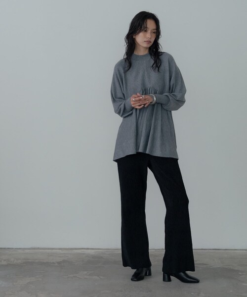 GALLEST（ギャレスト）の「【再入荷】ペプラムハイネックニット（ニット/セーター・レディース・ブラック/サックスブルー/ホワイト系9/グレー系その他7・34/38）」の14枚目の写真