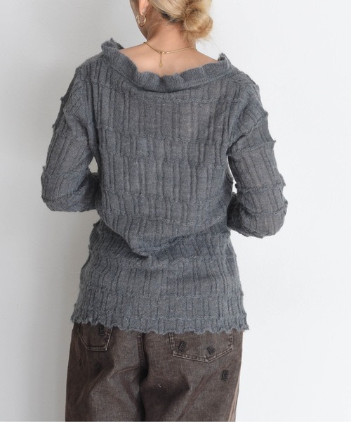 セール】ランダムリブフリルニットカーディガン（カーディガン/ボレロ