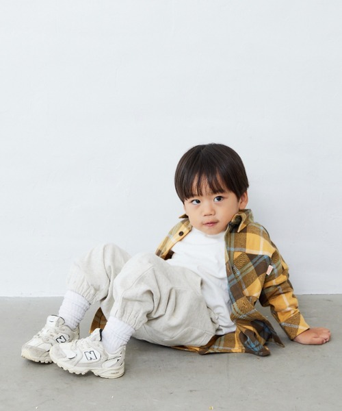 Fluffy BROTHERS（フラッフィーブラザーズ）の「チェック長袖シャツ（シャツ/ブラウス・キッズ・グリーン/イエロー・90/80/100/150/140/110/130/120）」の2枚目の写真