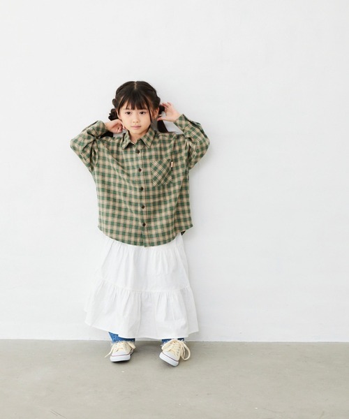 Fluffy BROTHERS（フラッフィーブラザーズ）の「チェック長袖シャツ（シャツ/ブラウス・キッズ・グリーン/イエロー・90/80/100/150/140/110/130/120）」の14枚目の写真