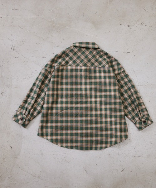 Fluffy BROTHERS（フラッフィーブラザーズ）の「チェック長袖シャツ（シャツ/ブラウス・キッズ・グリーン/イエロー・90/80/100/150/140/110/130/120）」の4枚目の写真