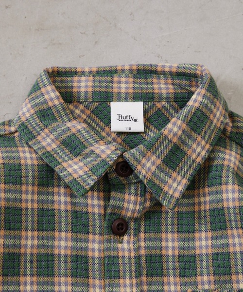 Fluffy BROTHERS（フラッフィーブラザーズ）の「チェック長袖シャツ（シャツ/ブラウス・キッズ・グリーン/イエロー・90/80/100/150/140/110/130/120）」の5枚目の写真