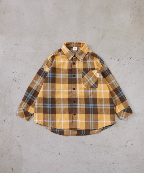 Fluffy BROTHERS（フラッフィーブラザーズ）の「チェック長袖シャツ（シャツ/ブラウス・キッズ・グリーン/イエロー・90/80/100/150/140/110/130/120）」の8枚目の写真