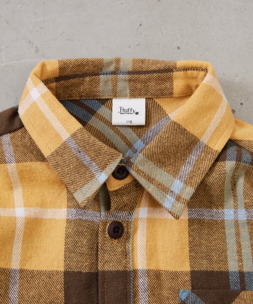 Fluffy BROTHERS（フラッフィーブラザーズ）の「チェック長袖シャツ（シャツ/ブラウス・キッズ・グリーン/イエロー・90/80/100/150/140/110/130/120）」の10枚目の写真