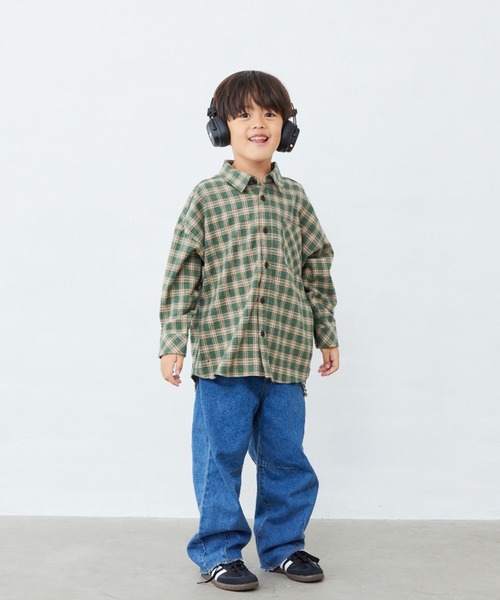Fluffy BROTHERS（フラッフィーブラザーズ）の「チェック長袖シャツ（シャツ/ブラウス・キッズ・グリーン/イエロー・90/80/100/150/140/110/130/120）」の22枚目の写真