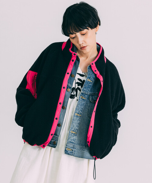 セール】Freada/フリーダ 配色 フリースジャケット（ブルゾン