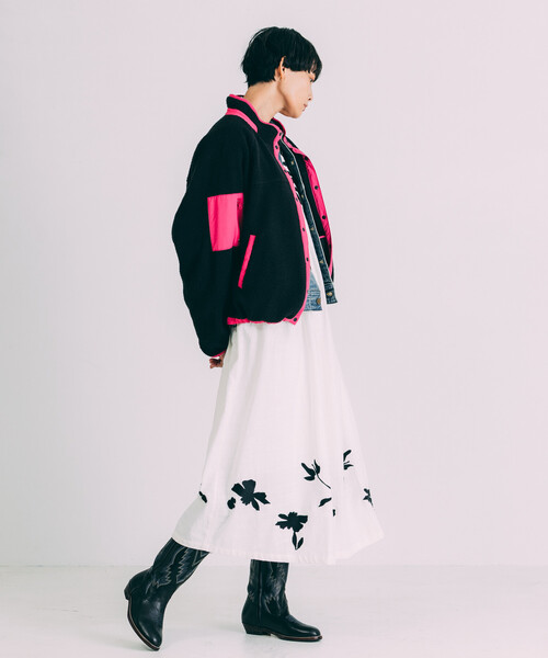 Freada（フリーダ）の「Freada/フリーダ 配色 フリースジャケット（ブルゾン・レディース・ブルー/ブラック・ONE SIZE）」の13枚目の写真