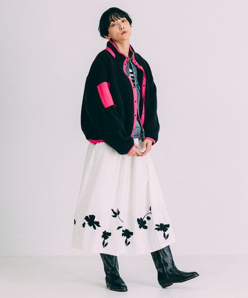 Freada（フリーダ）の「Freada/フリーダ 配色 フリースジャケット（ブルゾン・レディース・ブルー/ブラック・ONE SIZE）」の14枚目の写真