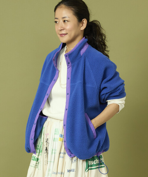 Freada（フリーダ）の「Freada/フリーダ 配色 フリースジャケット（ブルゾン・レディース・ブルー/ブラック・ONE SIZE）」の18枚目の写真