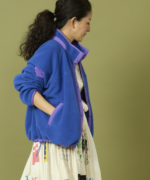 Freada（フリーダ）の「Freada/フリーダ 配色 フリースジャケット（ブルゾン・レディース・ブルー/ブラック・ONE SIZE）」の19枚目の写真