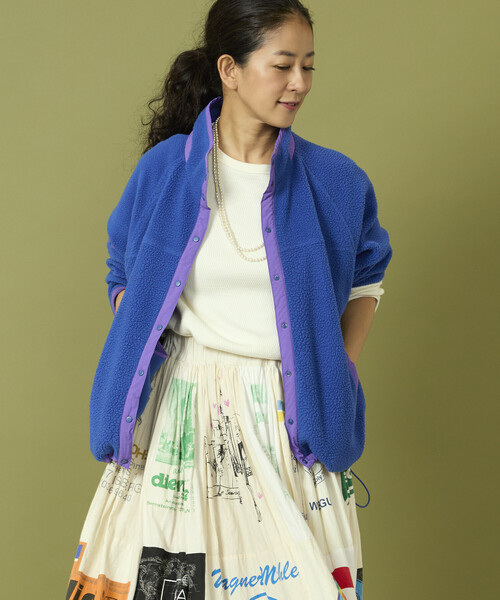 Freada（フリーダ）の「Freada/フリーダ 配色 フリースジャケット（ブルゾン・レディース・ブルー/ブラック・ONE SIZE）」の20枚目の写真