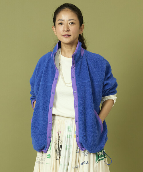 Freada（フリーダ）の「Freada/フリーダ 配色 フリースジャケット（ブルゾン・レディース・ブルー/ブラック・ONE SIZE）」の21枚目の写真