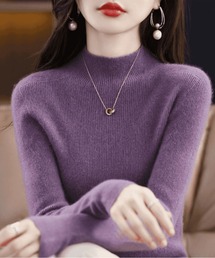 Stone  パープル ハイネックセーター ニット/セーター（パープル/紫色系・タートルネック/ハイネック