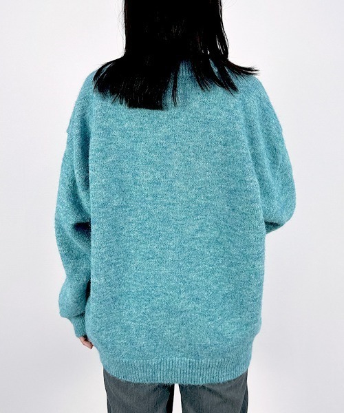 CLOTHY(クロシィ)の「【ふっくらとした毛足のあるミックスニット】2WAYミックスニットカーディガン(カーディガン/ボレロ・レディース・ブルー/チャコールグレー/ベージュ・FREE)」の17枚目の写真