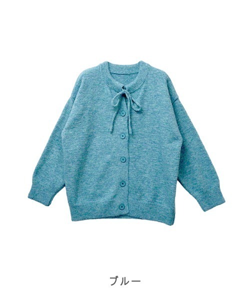 CLOTHY(クロシィ)の「【ふっくらとした毛足のあるミックスニット】2WAYミックスニットカーディガン(カーディガン/ボレロ・レディース・ブルー/チャコールグレー/ベージュ・FREE)」の4枚目の写真