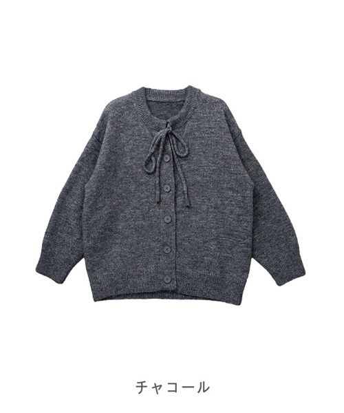 CLOTHY(クロシィ)の「【ふっくらとした毛足のあるミックスニット】2WAYミックスニットカーディガン(カーディガン/ボレロ・レディース・ブルー/チャコールグレー/ベージュ・FREE)」の6枚目の写真