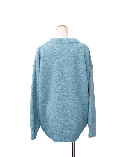 CLOTHY(クロシィ)の「【ふっくらとした毛足のあるミックスニット】2WAYミックスニットカーディガン(カーディガン/ボレロ・レディース・ブルー/チャコールグレー/ベージュ・FREE)」の9枚目の写真