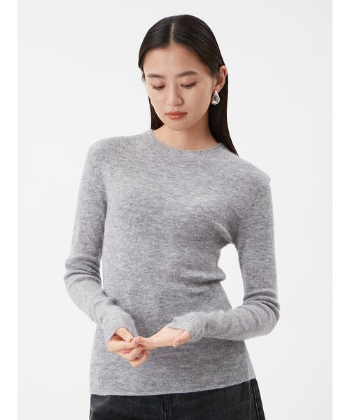 セール】モヘヤ混ラメリブニットプルオーバー（ニット/セーター