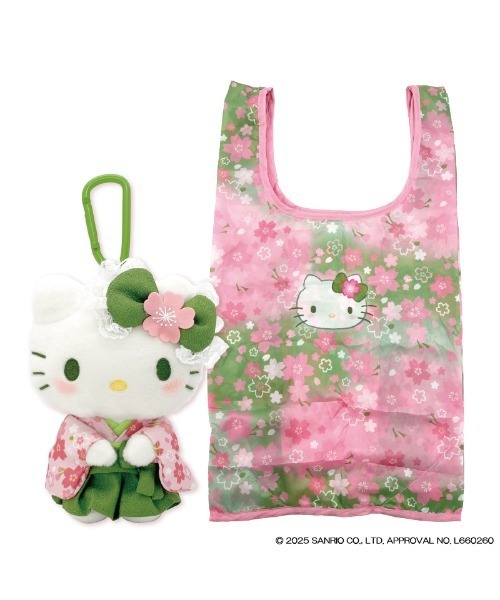 sanrio(サンリオ)の「sanrio/サンリオキャラクターズ ぬいぐるみエコバッグ 抹茶着物(エコバッグ/サブバッグ・レディース・ライトブルー/パープル/ホワイト・ONE SIZE)」の2枚目の写真