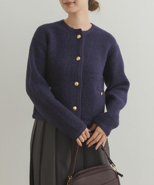 バーニヤです セール】ノーカラーニットカーディガン（カーディガン/ボレロ）｜URBAN