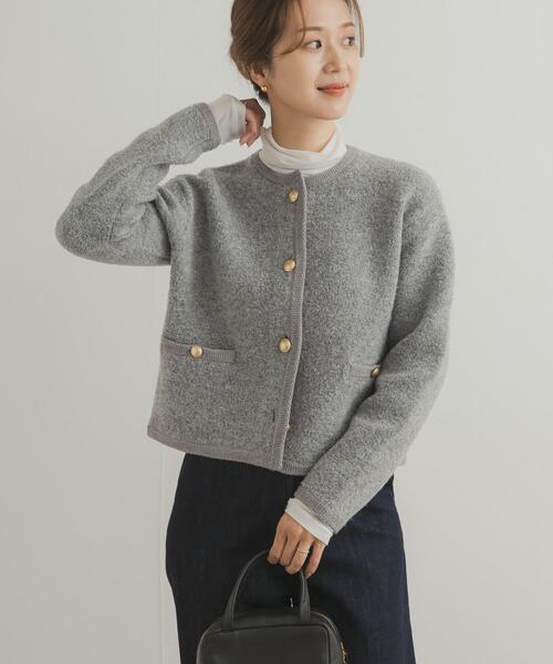 ノーカラーニットカーディガン（カーディガン/ボレロ）｜URBAN