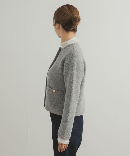 URBAN RESEARCH DOORS（アーバンリサーチドアーズ）の「ノーカラーニットカーディガン（カーディガン/ボレロ・レディース・グレー/ネイビー・MEDIUM）」の13枚目の写真