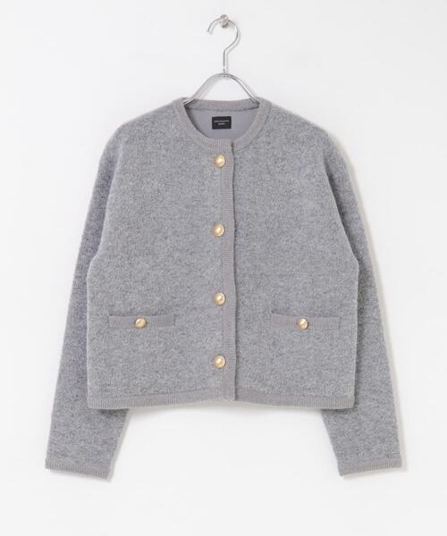 URBAN RESEARCH DOORS（アーバンリサーチドアーズ）の「ノーカラーニットカーディガン（カーディガン/ボレロ・レディース・グレー/ネイビー・MEDIUM）」の11枚目の写真