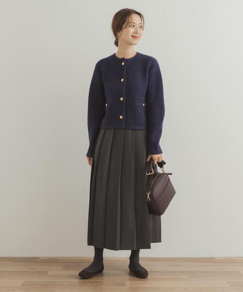 URBAN RESEARCH DOORS（アーバンリサーチドアーズ）の「ノーカラーニットカーディガン（カーディガン/ボレロ・レディース・グレー/ネイビー・MEDIUM）」の15枚目の写真