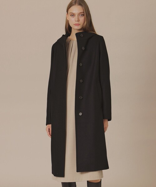 MACKINTOSH LONDON（マッキントッシュ ロンドン）の「【CHRYSTON/クリストン】ウールダブルクロスメルトンフーデットコート（その他アウター・レディース・ブラック/グレー系その他2/ワイン・38/40）」の2枚目の写真