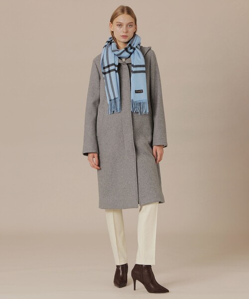 MACKINTOSH LONDON（マッキントッシュ ロンドン）の「【CHRYSTON/クリストン】ウールダブルクロスメルトンフーデットコート（その他アウター・レディース・ブラック/グレー系その他2/ワイン・38/40）」の4枚目の写真