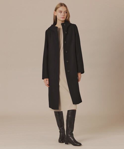 MACKINTOSH LONDON（マッキントッシュ ロンドン）の「【CHRYSTON/クリストン】ウールダブルクロスメルトンフーデットコート（その他アウター・レディース・ブラック/グレー系その他2/ワイン・38/40）」の5枚目の写真