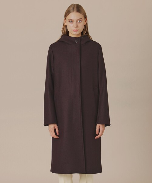 MACKINTOSH LONDON（マッキントッシュ ロンドン）の「【CHRYSTON/クリストン】ウールダブルクロスメルトンフーデットコート（その他アウター・レディース・ブラック/グレー系その他2/ワイン・38/40）」の7枚目の写真