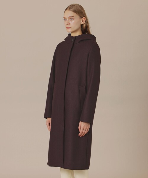 MACKINTOSH LONDON（マッキントッシュ ロンドン）の「【CHRYSTON/クリストン】ウールダブルクロスメルトンフーデットコート（その他アウター・レディース・ブラック/グレー系その他2/ワイン・38/40）」の8枚目の写真