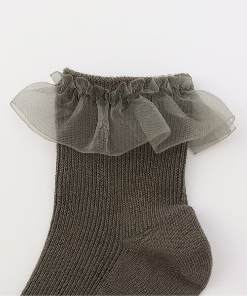 petit main(プティマイン)の「チュールフリルソックス(ソックス/靴下・キッズ・ピンク/グレー/キナリ/オフホワイト・L/M/S/SS)」の6枚目の写真