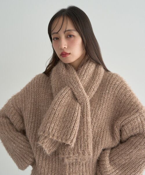 earth music&ecology(アースミュージックアンドエコロジー)の「カラーミックスシャギーマフラー(マフラー・レディース・モカ/クリーム/グレー・FREE)」の5枚目の写真