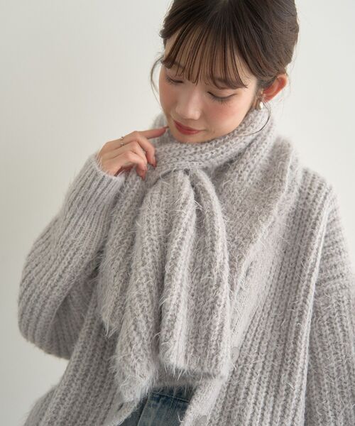 earth music&ecology(アースミュージックアンドエコロジー)の「カラーミックスシャギーマフラー(マフラー・レディース・モカ/クリーム/グレー・FREE)」の9枚目の写真