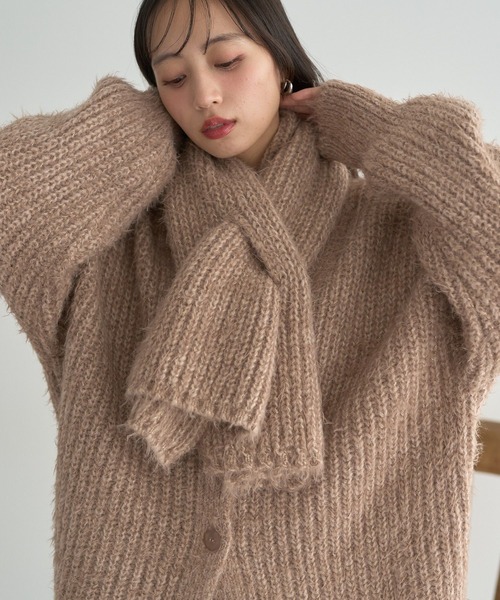 earth music&ecology(アースミュージックアンドエコロジー)の「カラーミックスシャギーマフラー(マフラー・レディース・モカ/クリーム/グレー・FREE)」の2枚目の写真