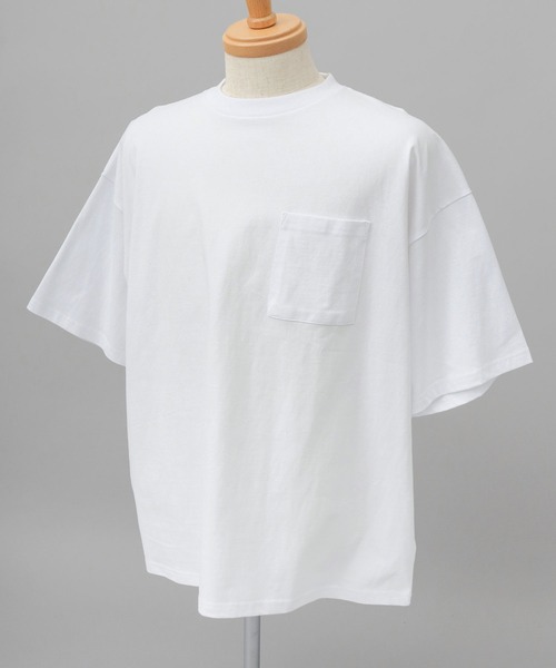 Goodwear(グッドウェア)の「USAコットン 吸水速乾・接触冷感 ポケット付き スーパービッグシルエット 5分袖 Tシャツ(Tシャツ/カットソー・メンズ・ホワイト/ブラック・M/L)」の13枚目の写真