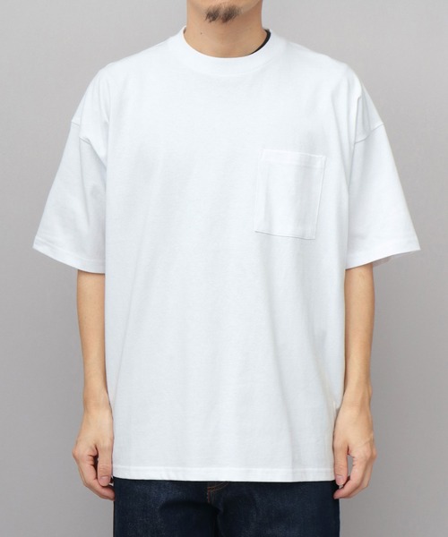 Goodwear(グッドウェア)の「USAコットン 吸水速乾・接触冷感 ポケット付き スーパービッグシルエット 5分袖 Tシャツ(Tシャツ/カットソー・メンズ・ホワイト/ブラック・M/L)」の16枚目の写真