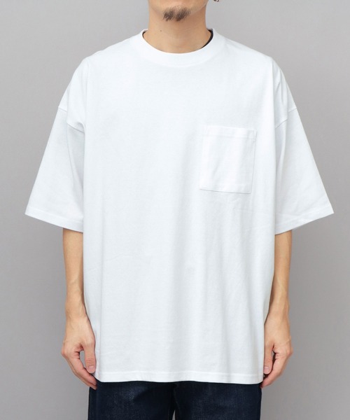 Goodwear(グッドウェア)の「USAコットン 吸水速乾・接触冷感 ポケット付き スーパービッグシルエット 5分袖 Tシャツ(Tシャツ/カットソー・メンズ・ホワイト/ブラック・M/L)」の18枚目の写真