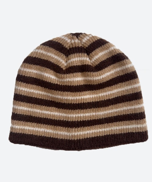 SANSeLF（サンセルフ）の「【SANSeLF】 カジュアルボーダーリブニットビーニー saa25a183（ニットキャップ/ビーニー・レディース・ブラウン/ブラック・FREE）」の7枚目の写真