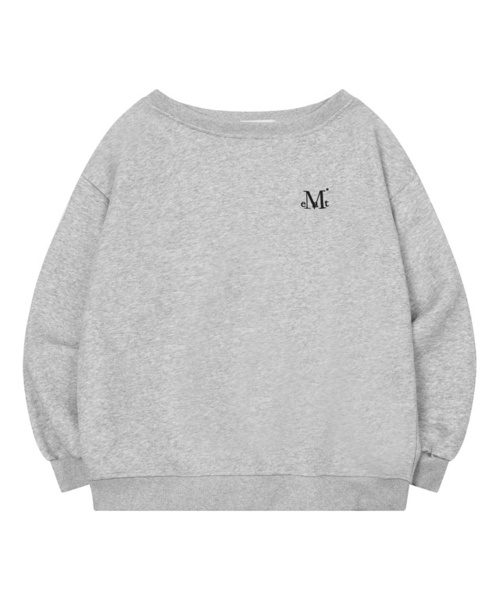 MUCENT(ムセント)の「シグニチャーベーシックロゴワンショルダーマンツーマン(3カラー)(スウェット・レディース・ブラック/グレー/チャコール・FREE)」の2枚目の写真