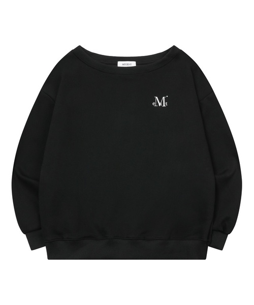 MUCENT(ムセント)の「シグニチャーベーシックロゴワンショルダーマンツーマン(3カラー)(スウェット・レディース・ブラック/グレー/チャコール・FREE)」の1枚目の写真