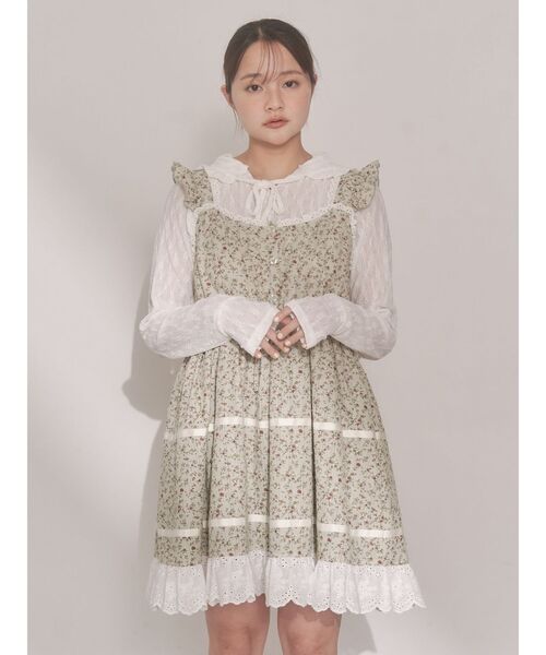 merry jenny（メリージェニー）の「petit flowerフレアミニワンピース（ワンピース・レディース・グリーン/ピンク/アイボリー・FREE）」の14枚目の写真