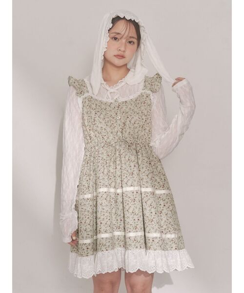 merry jenny（メリージェニー）の「petit flowerフレアミニワンピース（ワンピース・レディース・グリーン/ピンク/アイボリー・FREE）」の16枚目の写真