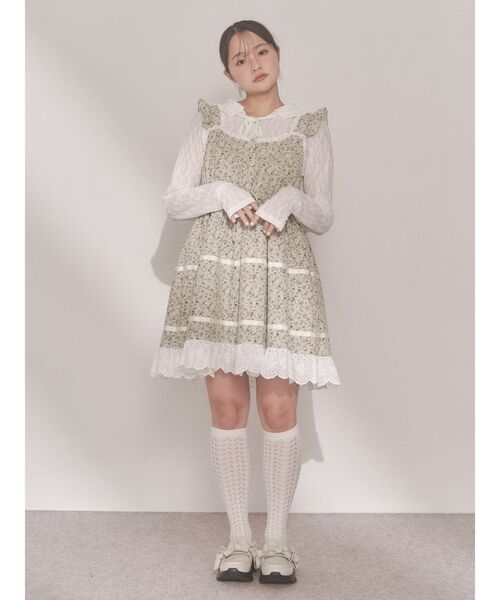 merry jenny（メリージェニー）の「petit flowerフレアミニワンピース（ワンピース・レディース・グリーン/ピンク/アイボリー・FREE）」の18枚目の写真